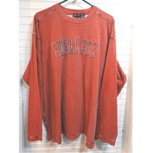 Vintage Bugle Boy Long-sleeve T-Shirt Size Large (big) Red Tee Spell-out Logo